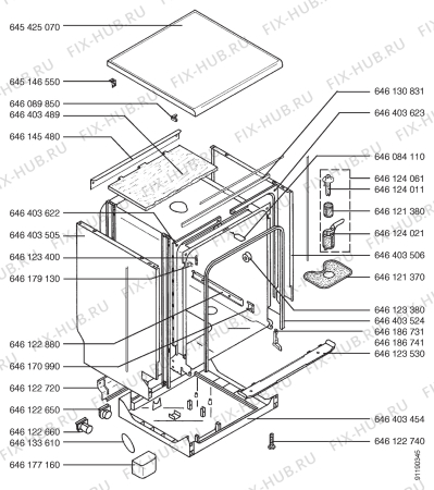 Взрыв-схема посудомоечной машины Aeg FAV3050W - Схема узла Section 3